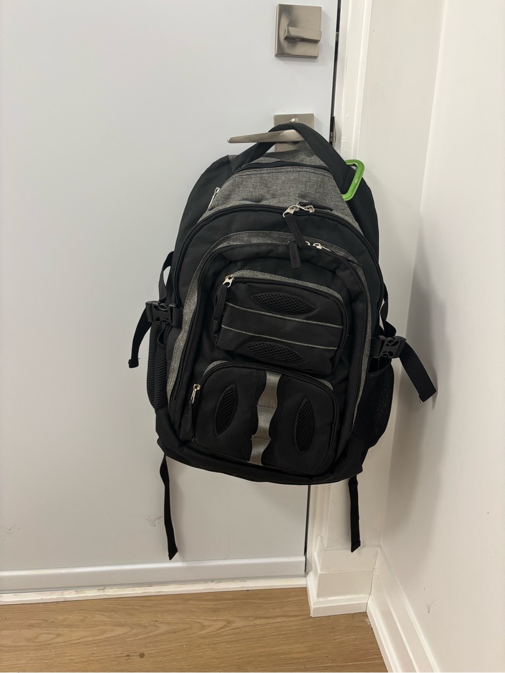 Spacious Black and Gray Multipocket Backpack in good condition
